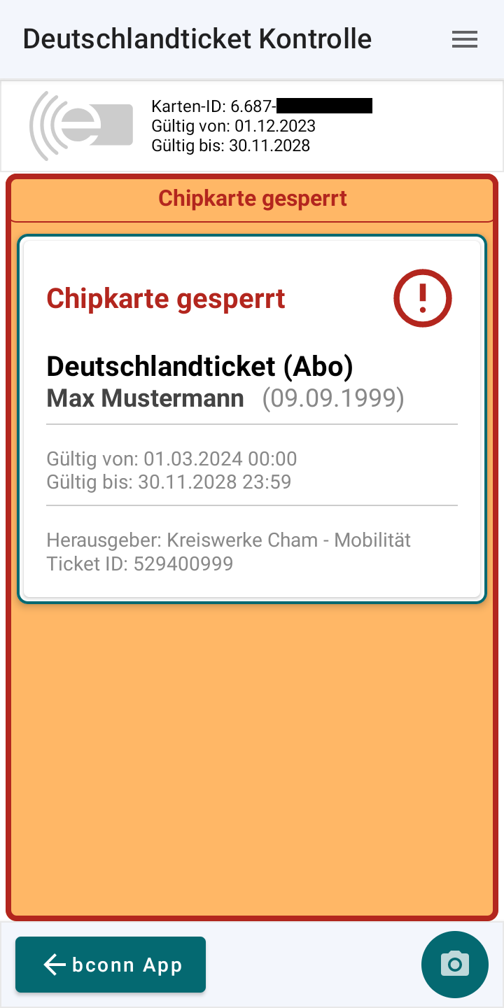 Deutschlandticket-Kontroll-App: Scannen eines Tickets